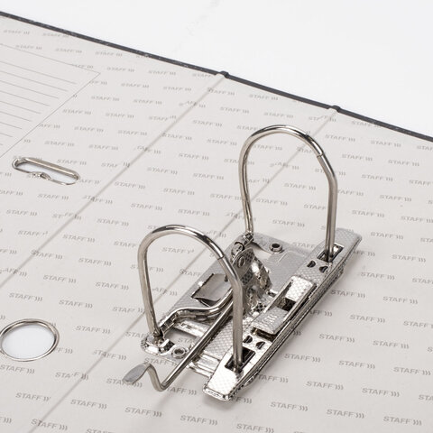 Папка-регистратор STAFF "Basic" БЮДЖЕТ с мраморным покрытием, 70 мм, без уголка, черный корешок, 227