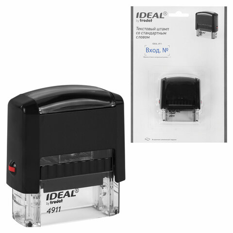 Штамп стандартный "ВХОД №", оттиск 38 х 14 мм, синий, TRODAT IDEAL 4911 DB - 1.22, 161488