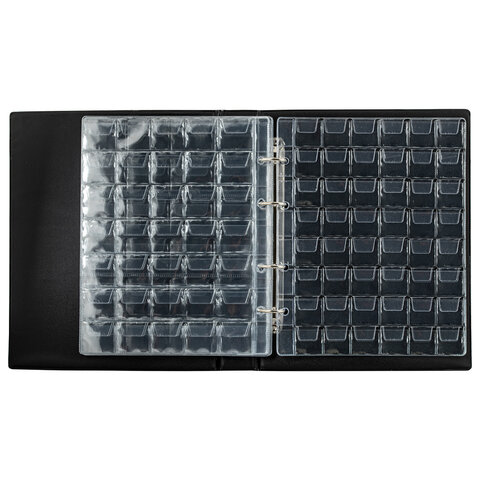 Альбом нумизмата для 297 монет и 6 бон (купюр) "OPTIMA", 230х270 мм, ПВХ, коричневый, STAFF, 238077