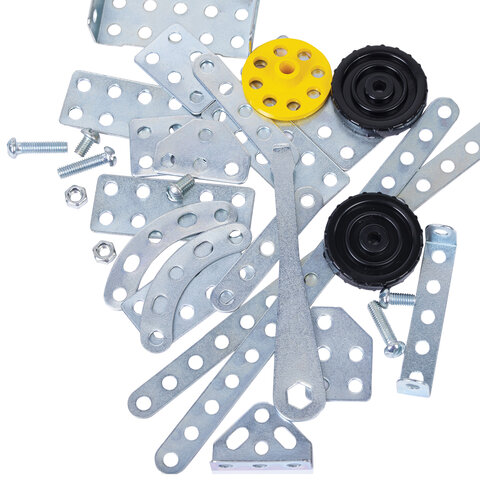 Конструктор металлический ЮНЛАНДИЯ "Для уроков труда №2", развивающий, 290 элементов, 104680