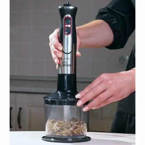 Блендер погружной 3 в 1 VIXTER HBW-2275, 1400 Вт, регулировка скорости, TURBO, 3 насадки, стакан чер