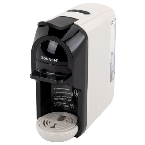 Кофемашина капсульная 3 в 1 для молотого кофе и капсул DOLCE GUSTO и NESPRESSO, SONNEN CM510B, 1450 