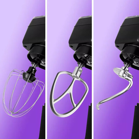 Миксер планетарный KITFORT KT-3434, 1300 Вт, 10 скоростей, 3 насадки, чаша 4,5 л, кухонные весы, чер