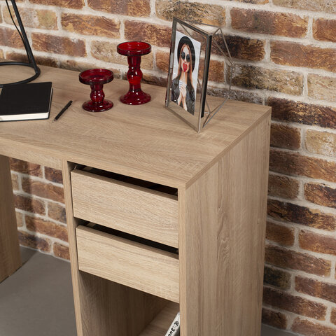 Стол письменный/компьютерный BRABIX "Scandi CD-017", 900х450х750 мм, 2 ящика, дуб сонома, 641895, ЦБ