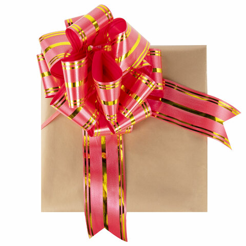 Бант-шар d = 15 см для подарка, НАБОР 3 шт., цвета красный/золотой, синий/серебристый, белый/золотис