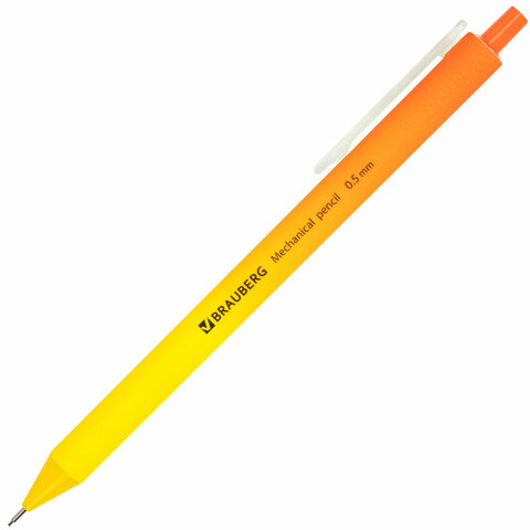 Карандаш механический 0,5 мм, BRAUBERG SOFT "Grade", HB, корпус soft-touch ассорти, 181958