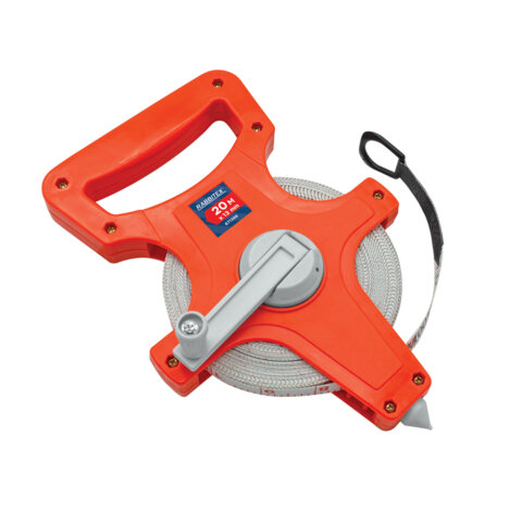 Рулетка геодезическая 20 м х 13 мм, лента фибергласс, открытый корпус, RABBITEX, 671366