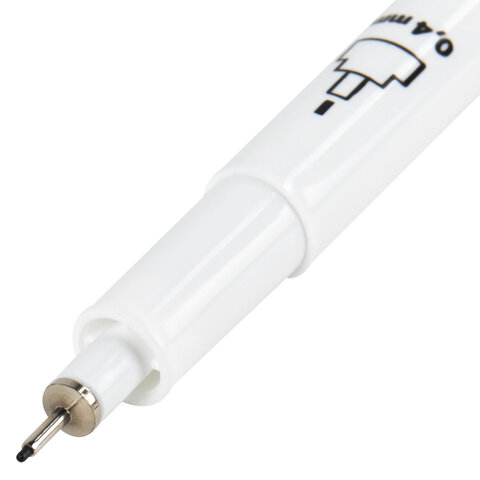 Капиллярные ручки линеры 9 шт., черные, 0,05-0,8 мм / Кисть S, BRAUBERG ART DEBUT, 143944