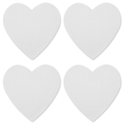 Холсты на магните в форме сердца НАБОР 4 шт., 7,5 см, 280 г/м2, 100% хлопок, BRAUBERG ART CLASSIC, 1