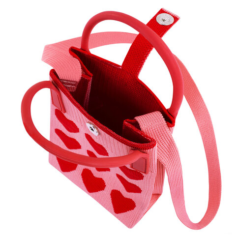 Сумочка-органайзер повседневная HEIKKI KNIT (ХЕЙКИ) кросс боди, вязаная, 17х12х5 см, "Hearts", 27379