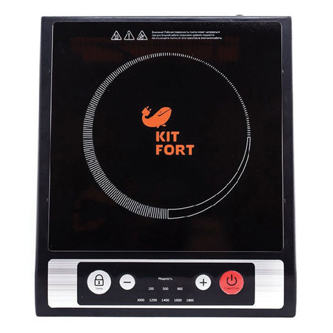 Плитка электрическая индукционная KITFORT KT-107, 1800 Вт, 1 конфорка, 8 режимов, кнопочное управлен