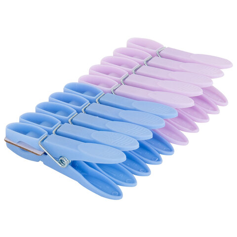 Прищепки бельевые 7,3 см, КОМПЛЕКТ 10 штук, пластик, ассорти, PRIMILA CLASSIC, 700516