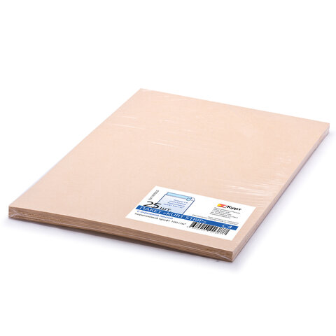 Конверт-пакеты С4 плоские (229х324 мм), до 90 листов, крафт-бумага, отрывная полоса, КОМПЛЕКТ 25 шт.