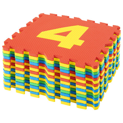 Коврик-пазл напольный 1,5х0,9 м, мягкий, "Учим цифры", 15 частей 30х30 см, толщина 1 см, ЮНЛАНДИЯ, 6