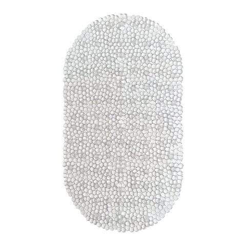 Коврик для ванны противоскользящий 69х39см, "Капли", овальный, прозрачный, ПВХ, PRIMILA, 700375