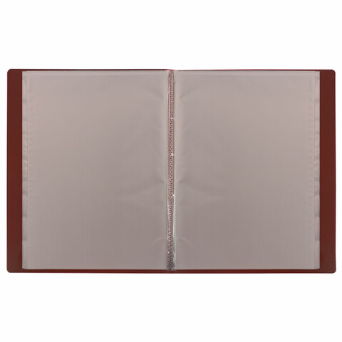 Папка 10 вкладышей BRAUBERG "Office", красная, 0,5 мм, 271322