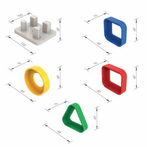 Игра-сортер дидактическая "Веселые фигурки", пластиковая, 12 элементов, НОРДПЛАСТ, 801