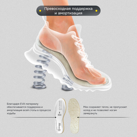 Стельки для обуви ЗИМНИЕ, УНИВЕРСАЛЬНЫЙ размер RU 34-45 / EU 35-46 с линиями выреза, SHEGRA (ШЕГРА),