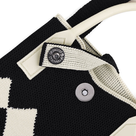 Сумочка-органайзер повседневная HEIKKI KNIT (ХЕЙКИ) кросс боди, вязаная, 17х12х5 см, "Black&White", 