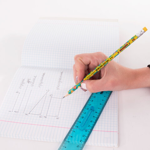 Карандаш чернографитный ЮНЛАНДИЯ "МОНСТРИКИ", 1 шт., HB, с ластиком, корпус ассорти, 181782