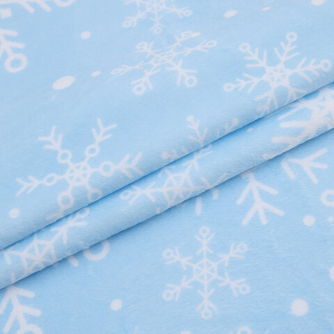 Плед новогодний, 150х200см, "Снежинки", полиэстер, 210г/м?, ЗОЛОТАЯ СКАЗКА, 592530