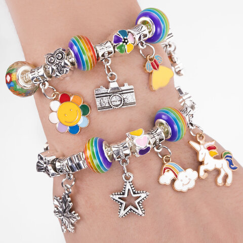 Набор для создания бижутерии и украшений 66 элементов Ассорти в пластиковом боксе, бусины, шармы, BR