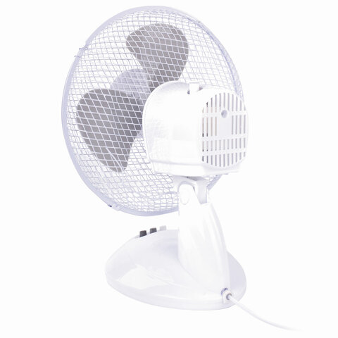 Вентилятор настольный SONNEN FT23-B6, d=23 см, 25 Вт, на подставке, 2 скоростных режима, белый/серый
