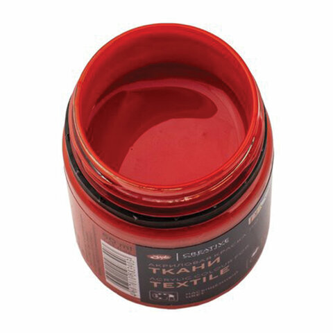 Краска по ткани акриловая "Декола", банка 50 мл, красная, Невская Палитра, 4128331