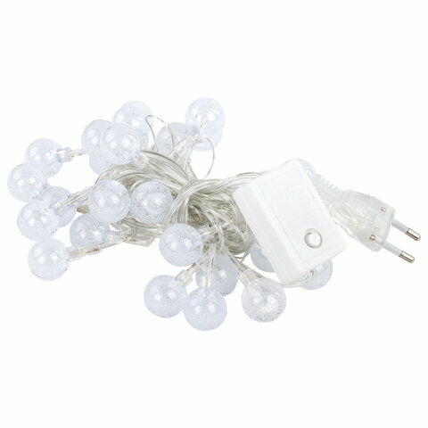 Электрогирлянда-нить комнатная "Bubble ball" 3 м, 30 LED, теплый белый, 220V, контроллер, ЗОЛОТАЯ СК