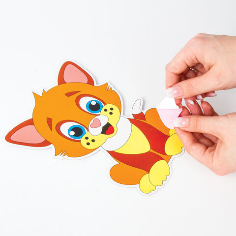 Набор для творчества "Аппликация из фетра", "Котёнок", основа 20х15 см, ЮНЛАНДИЯ, 662390