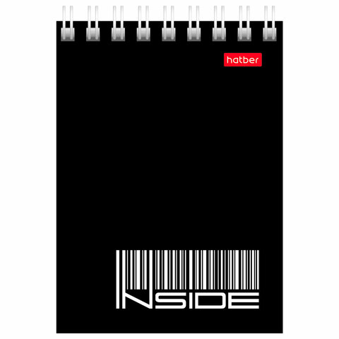 Блокнот МАЛЫЙ ФОРМАТ А7 75х105 мм, 40 л., гребень, картон, клетка, HATBER, "INSIDE Стиль", 004691, 4