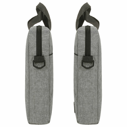 Сумка портфель HEIKKI PERSPECTIVE (ХЕЙКИ) с отделением для ноутбука 15,6", с карманом, серая, 29х40х