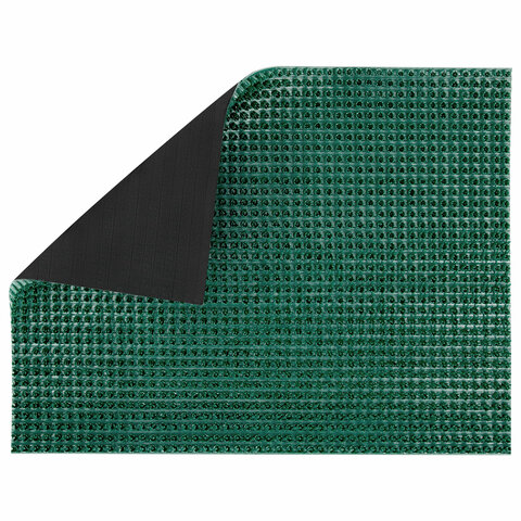 Коврик придверный 45х60 см, ЗЕЛЕНЫЙ пластиковый грязезащитный, толщина 10 мм, "ТРАВКА", PRIMILA, 701