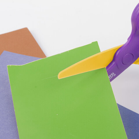 Ножницы ЮНЛАНДИЯ "ЁЖИК", 127 мм, безопасные пластиковые лезвия, эргономичные ручки, ассорти, 236982