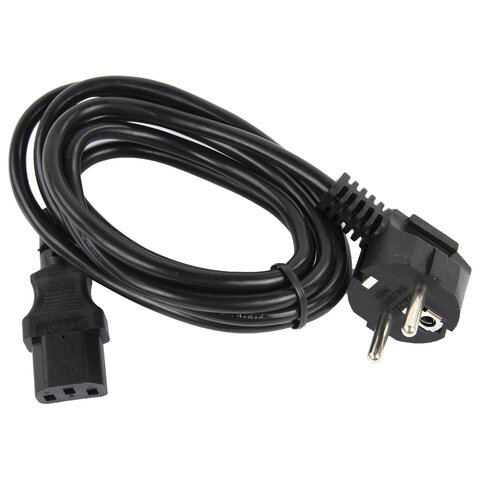 Кабель питания для компьютеров, электроприборов и бытовой техники SONNEN, длина 1,8 м, черный, 51356