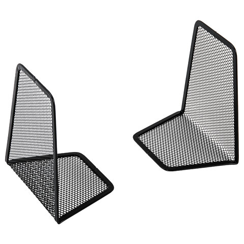 Держатель (ограничитель) подставка для книг BRAUBERG "Germanium Mesh", КОМПЛЕКТ 2 штуки, металл, 237