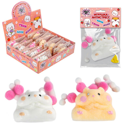 Игрушка-антистресс "ХОМЯЧОК", 6х4 см, ассорти 2 вида, дисплей, JOLLY JOT (ДЖОЛЛИ ДЖОТ), 665783