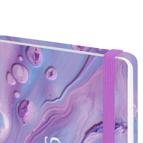 Еженедельник датированный 2026 с резинкой 171х93 мм, BRAUBERG, твердый, УФ-ЛАК, 64 л., "Мрамор", 117