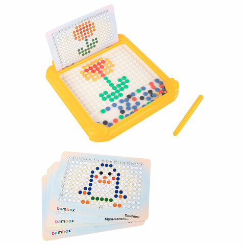 Мозаика магнитная развивающая для детей "Утенок", стилус, 101 магнит, 10 карточек, BAMBOX, 665888