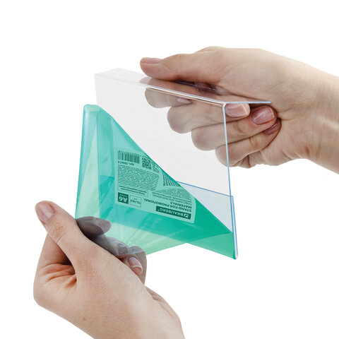 Подставка настольная для рекламных материалов ВЕРТИКАЛЬНАЯ (150х105 мм), А6, односторонняя, BRAUBERG