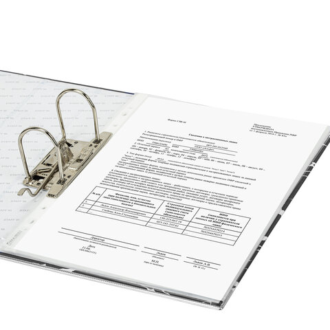 Папка-регистратор STAFF "Profit" с мраморным покрытием, 75 мм, с уголком, черная, СЪЕМНЫЙ МЕХАНИЗМ, 