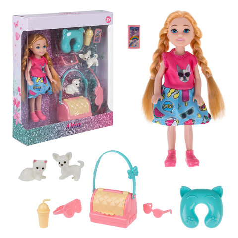 КУКЛА "Alisa Little Love", НАБОР, 2 питомца + 6 аксессуаров, 14,4 см, АССОРТИ, 2 вида, 1TOY