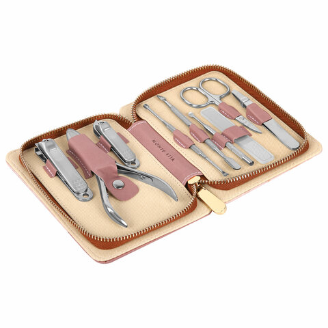 Премиальный набор для маникюра и педикюра 9 в 1 в пенале, PREMIUM, Monte Vita, 609494