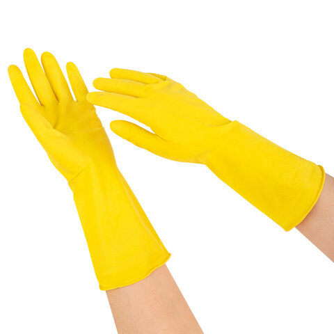 Перчатки МНОГОРАЗОВЫЕ латексные "Для деликатной уборки", размер XL (очень большой), вес 32 г, KOMFI,
