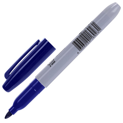 Маркер перманентный STAFF EVERYDAY PM-233, СИНИЙ, эргономичный корпус, круглый наконечник 2 мм, 1512