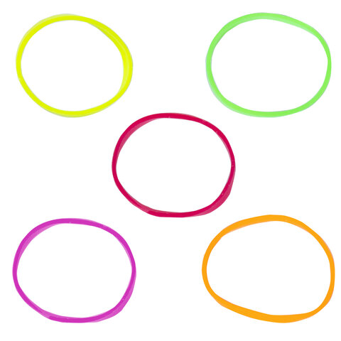 Резинки для волос НАБОР 250 шт., силиконовые, средние, разные цвета, MONTE VITA, 457065