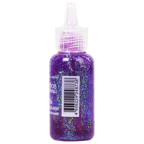 Гель с блестками ОСТРОВ СОКРОВИЩ, для декора, поделок, DIY, творчества, оформления, 20 мл, НЕОН, цве