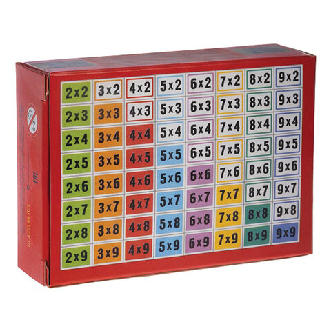 Пособия для детей "Таблица умножения" 64 карточки, 60х85 мм, HATBER