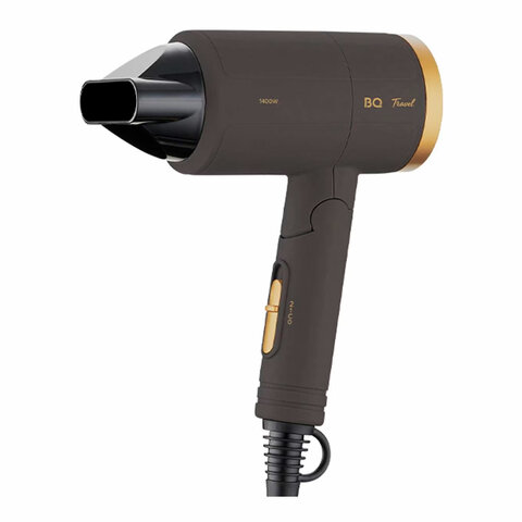 Фен BQ (БИ-КЬЮ) HD1212M, 1400 Вт, 2 скорости, 2 температурных режима, ионизация, коричневый, 8618910