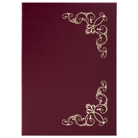 Папка адресная бумвинил с виньеткой, формат А4, бордовая, индивидуальная упаковка, STAFF "Basic", 12
